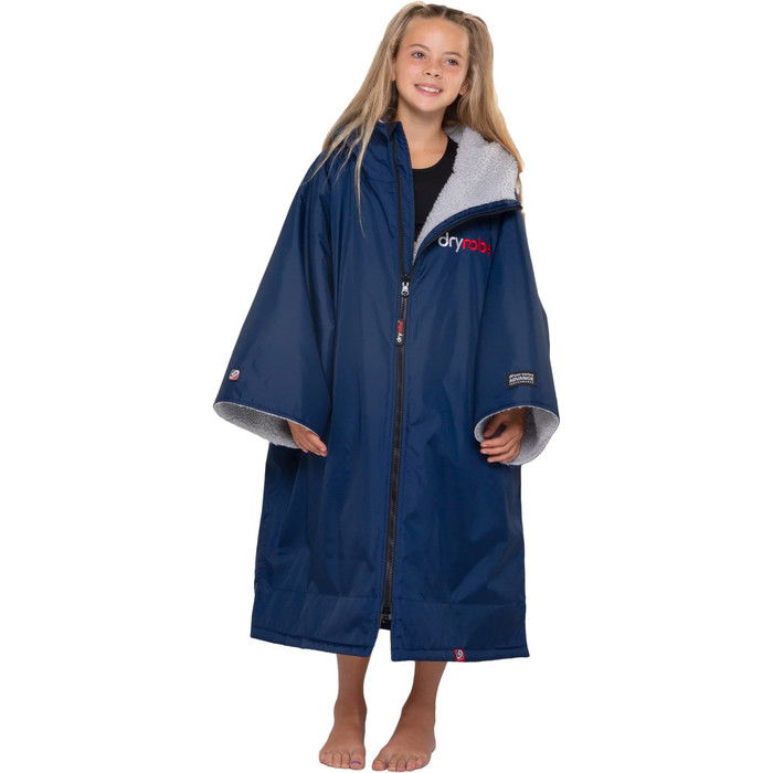 2024 Dryrobe Junior Advance Kurzrmeliges Wechselkleid Robe V3 V3KSS - Marineblau / Grey